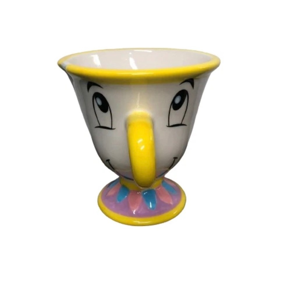 Disney Chip the Teacup Mug Beauty and the Beast Ceramic Drinkware Yellow Handle